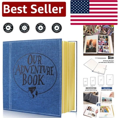 Álbum de fotos retro con cubierta de lino - Organiza aventuras con 40 páginas autoadhesivas Foto 1 de 4