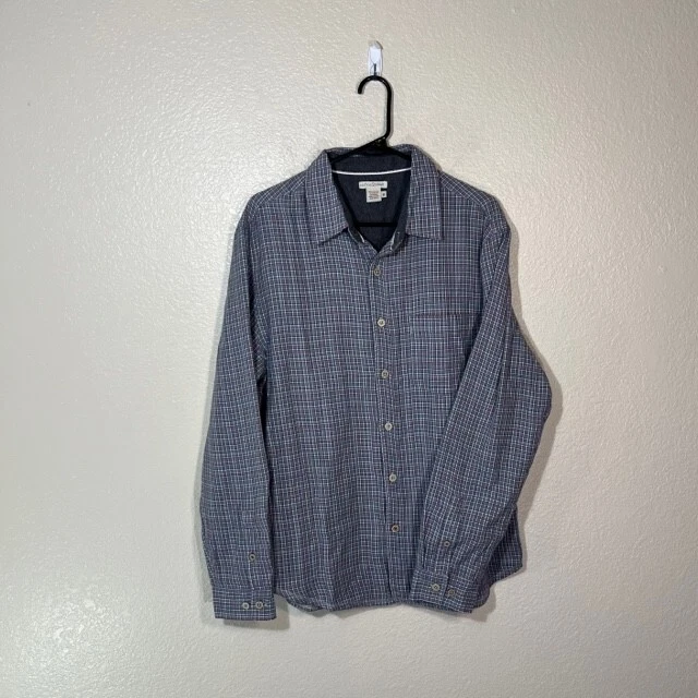 Carbon 2 Cobalt Shirt Mens Medium Button Up Long Sleeve Gray Red Blue Plaid - Image 1 of 4