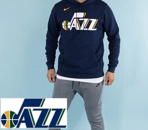 New Men Utah Jazz Nike Navy Logo Club Hoodie Small & Medium 911792-419 - Picture 1 of 4