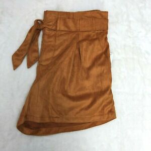 Old Navy Girl XL (14) Shorts Paperbag Pleated Velvet Tie Elastic Waist Gold