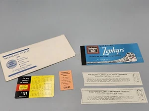 1961 Pennsylvania Railroad Burlington Route, Zephyrs, Tickets Coupon, Pas Check - Picture 1 of 8