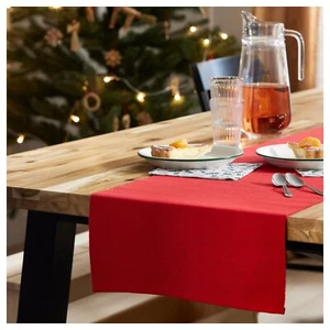 Ikea Red Table Runner VINTER Christmas Fabric 35x130cm Cotton Blend Festive NEW - Picture 1 of 6