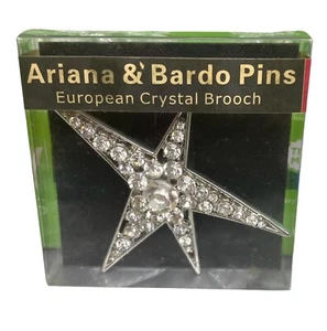 NIB Ariana and Bardo pin / brooch beautiful European Crystal brooch 3 1/4” - Picture 1 of 2