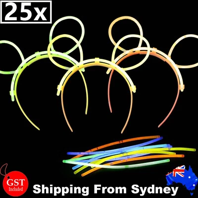 25X Multi Color glow sticks headbands tiaras Light party revel Easter Bunny Ear - image 1 of 4