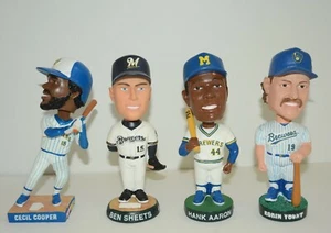 4 Milwaukee Brewers SGA Bobbleheads --Aaron, Sheets, Yount, & Cooper --Ex Cond. - Picture 1 of 4