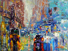JAY JACK JUNG (1955) Original Expressionism New York Cityscape Painting Signed