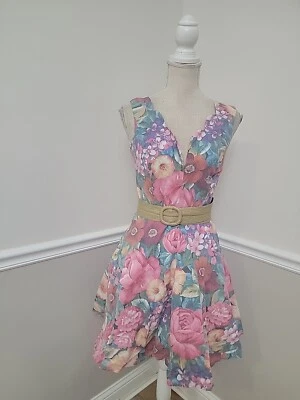 VTG 80s Byer Too Size 9 Dress Party Cocktail Floral Spring/Vintage Size 5 - Image 1 of 4