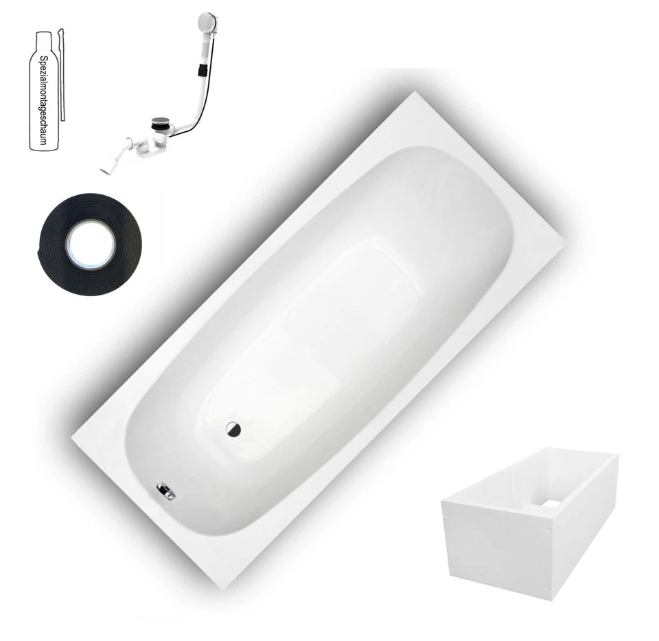 BADEWANNE ACRYLWANNE WANNE ProCasa 160 X 70 KOMPLETTSET Hoesch Pacifica