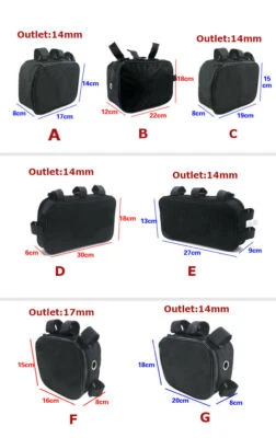 12 size Bicycle Bike Tube Frame Pack Bag Case Battery li-ion Box Storage Hanging - Image 1 of 4