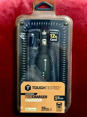 ToughTested Pro Car Charger Lightnin PCTT-IP5 Quick Charge 12ft Cable - Image 1 of 2