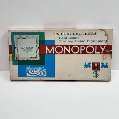 Juego de mesa Parker Brothers Monopoly 1961 vintage piezas originales completo Foto 1 de 4
