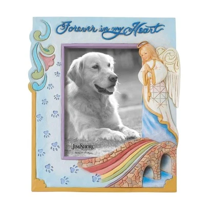 Marco de fotos Enesco Jim Shore Rainbow Bridge Forever In My Heart 7,75 in H, nuevo en caja Foto 1 de 4