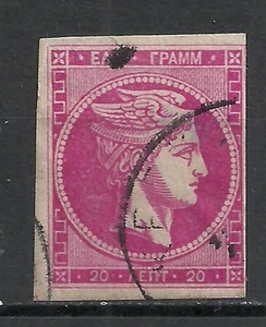 Grecia Siglo XIX Cabeza de Hermes Grande - 20 Lepta Sello Usado - Imagen 1 de 4