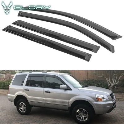 Se adapta a viseras de ventana acrílicas Honda Pilot 2003-2008 protector de lluvia deflector cinta adhesiva Foto 1 de 4