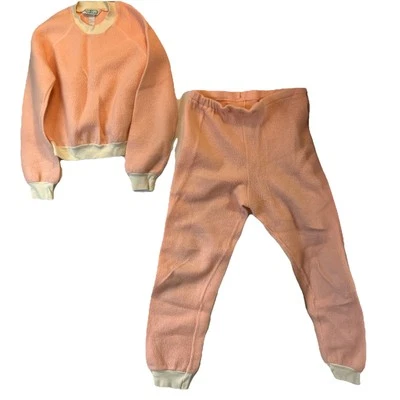 Conjunto de pijama vintage Sears JR Bazaar Juniors XS polar melocotón *LEER Foto 1 de 4