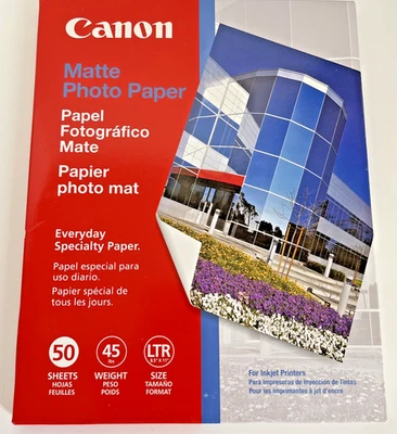 Фотобумага Canon матовая 8,5 x 11 дюймов 50 листов — новая запечатанная - Изображение 1 из 3