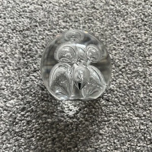 Langham Glass Paperweight 6 cm Clear Controlled Bubble - Picture 1 of 5
