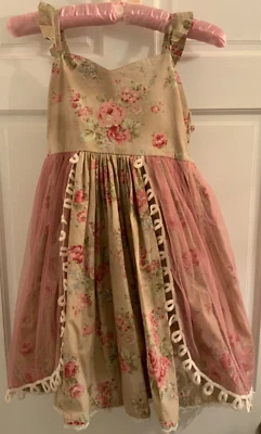 Vestido de algodón floral Dollcake ~ niñas talla 10 Foto 1 de 4