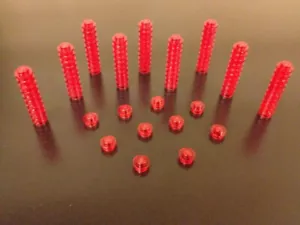 LEGO NEW Bulk Lot - 100 Red Translucent 1x1 Round Dot Flat Plate - Picture 1 of 2