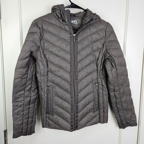 Michael Kors Giubbotto Piumino Imbottito Donna Taglia:S Marrone Invernale Caldo