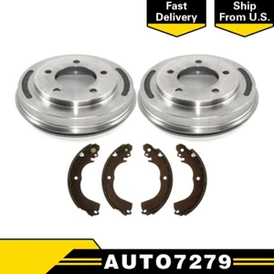 Fits 2008 2015 Mitsubishi Lancer Rear Kit Brake Drums & Brake Shoes - Picture 1 of 4