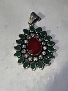 Plata de ley estilo Art Deco vintage con cristales y piedras 20,7 gramos - Imagen 1 de 2