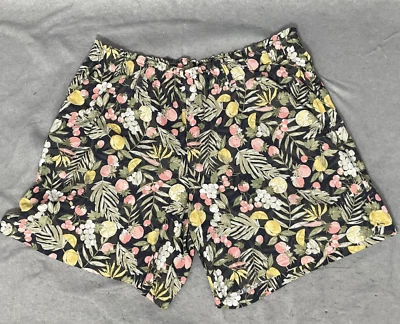 Pantalones Cortos CJ Banks Mujer Talla 2X Verde Oliva Floral Hawaiano Mezcla de Lino Pull On Foto 1 de 4