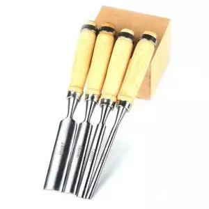 4X 6/12/18/24 mm Juego de tallado Gubia de madera Cincel Manija de carpintería Herramienta de escultura - Imagen 1 de 12