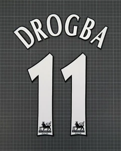 DROGBA #11 1997-2007 jeu de noms blanc taille Premier League Lextra - Photo 1/2