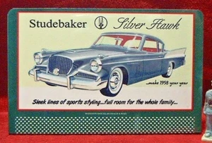 1958 STUDEBAKER SILVER HAWK ___ #125 TINPLATE BILLBOARD O/S SCALE - Picture 1 of 3