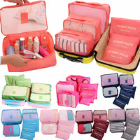 6PCS Waterproof Clothes Bags Travel Storage Packing Cube Luggage Organizer Pouch