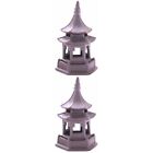  2 Pc Sand Tray Miniatures Pagoda Shrimp House Homedecor Decoration