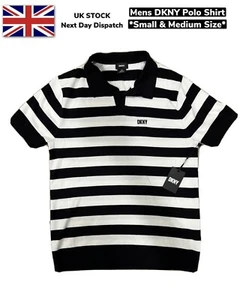 DKNY Mens Polo Shirt Black And White Lightweight Breathable Size Casual S / M UK - Picture 1 of 16