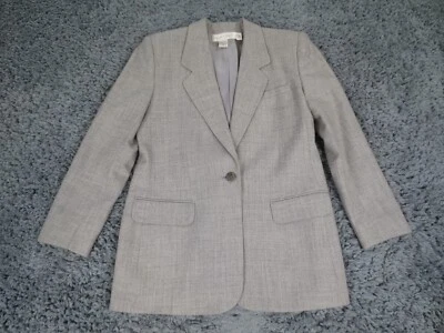 Chaqueta Caual Corner Mujer 8P Gris 100% Lana Forrada Un Botón Blazer Almohadilla para el Hombro Foto 1 de 4
