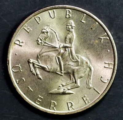 WORLD SILVER! 1969 AUSTRIA 5 SCHILLINGS - Image 1 of 2