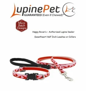Correas para perros Lupine Lifetime Limited Run-1/2" patrón de corazón Sweetheart - Imagen 1 de 7