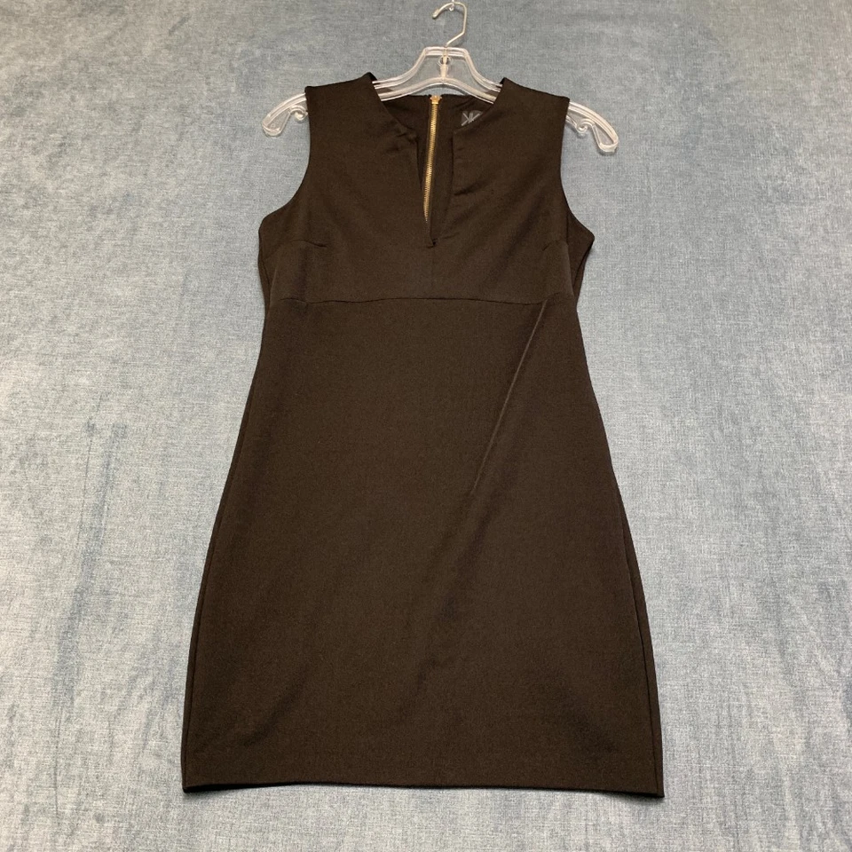 Vestido Vaina Colección Kardashian Para Mujer Mediano Negro Ponte Tejido Sin Mangas Foto 1 de 4