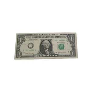 2017 $1 Bill. Four Consecutive Pair Fancy Serial Number G 11330022 D - Picture 1 of 6
