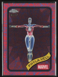 2025 TOPPS CHROME MARVEL PHYLA-VELL BLUE & RED SPIDER WEB REFRACTOR #d 8/62 - Picture 1 of 10