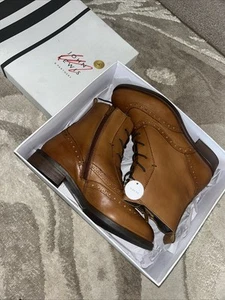 NEW ex JOHN LEWIS Cameryn Leather Wide Fit Brogue Ankle Boots RRP £95 Size 5 - Picture 1 of 14