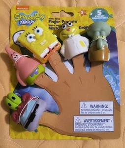 Juego de 5 Pantalones Cuadrados Bob Esponja Marionetas de Dedo Juguetes de Baño ¡Nuevo! ¡Envío gratis! - Imagen 1 de 5