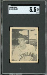 1948 Bowman #5 (no lights) Bob Feller RC/Rookie Indians HOF SGC 3.5 VG+ - Picture 1 of 2