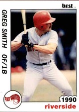 1990 Riverside Red Wave Best #18 Greg Smith Chattanooga Tennessee Baseball Card
