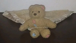 My Banky Tan Teddy Bear Security Blanket Lovey Billy Plush Satin Beige 14" (C - Picture 1 of 4