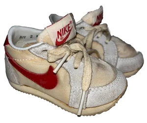 Vintage 1980’s Nike Cortez Sz Infant 2 White & Red 1st Cortez - Picture 1 of 10