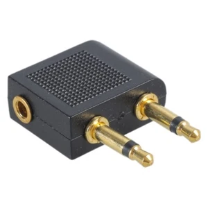 3.5mm to 2x3.5mm Airplane Travel Earphone Headphone Audio Jack Adapter Converter - Picture 1 of 16