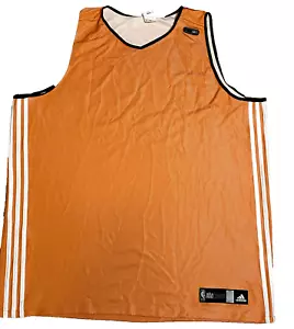 Adidas NBA Men's Athletic 3 Stripe Fusion Blank Orange Jersey Mens 2XT 2XL-Tall - Picture 1 of 1