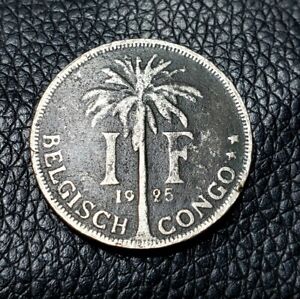 1925  Belgian Congo 1 Franc Coin