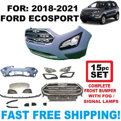 FITS 2018 2019 2020 2021 FORD ECOSPORT FRONT BUMPER COVER 15PC SET - Image 1 of 4
