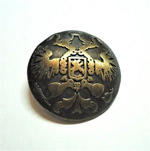 9 Metallknöpfe 2,8cm/28mm Alt-Gold Farbe Wappen Mantelknopf Gewölbt Adler Flügel - Bild 1 von 3